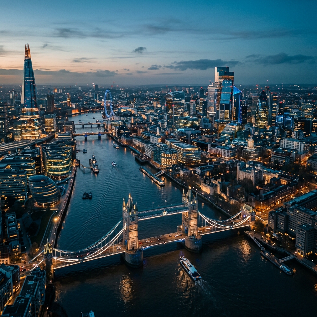 London Skyline - Blue ArcH Headquarters